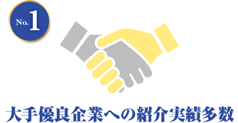 大手優良企業への紹介実績多数